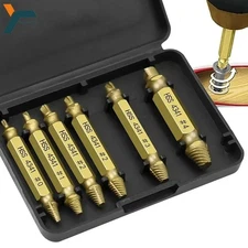 6pcs Damaged Screw Extractor Set: HSS Drill Bits Broken Stripped Remover Kit