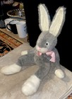 Russ Berrie Sundance Easter Bunny Rabbit Plush 13" Poseable Ears Gray White — photo 3