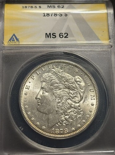 1878-S $1 Morgan Silver Dollar San Francisco  Uncirculated ANACS MS 62