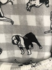 New Berkshire Blanket Bulldog Dalmation Poodle Plush Throw 50 x 60 Inch