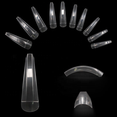 500 Tip gebogen Cube Clear Nailart Modellage UV Gel Verlängerung Nails