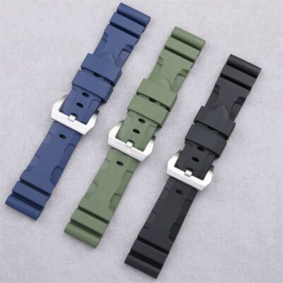 22mm 24mm FKM Rubber Watch Strap Fits Panerai Luminor
