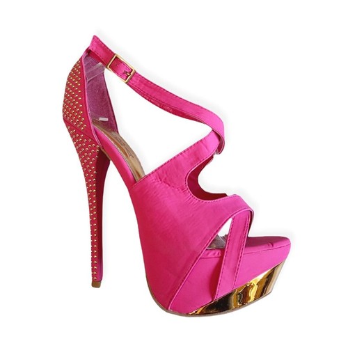 ALBA Hot Pink Gold-Studded Platform 