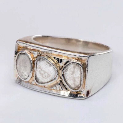 0.75Ctw Genuine Old Mine Antique Cut Diamond Victorian Style Silver Ring Jewelry