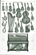 Document ancien instruments à cordes issu du livre de 1953