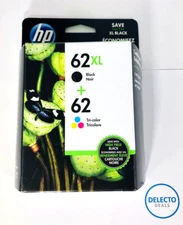 GENUINE 2-PACK HP 62XL BLACK & 62 TRI-COLOR INK ENVY 5660 5663 5665 SEALED Box