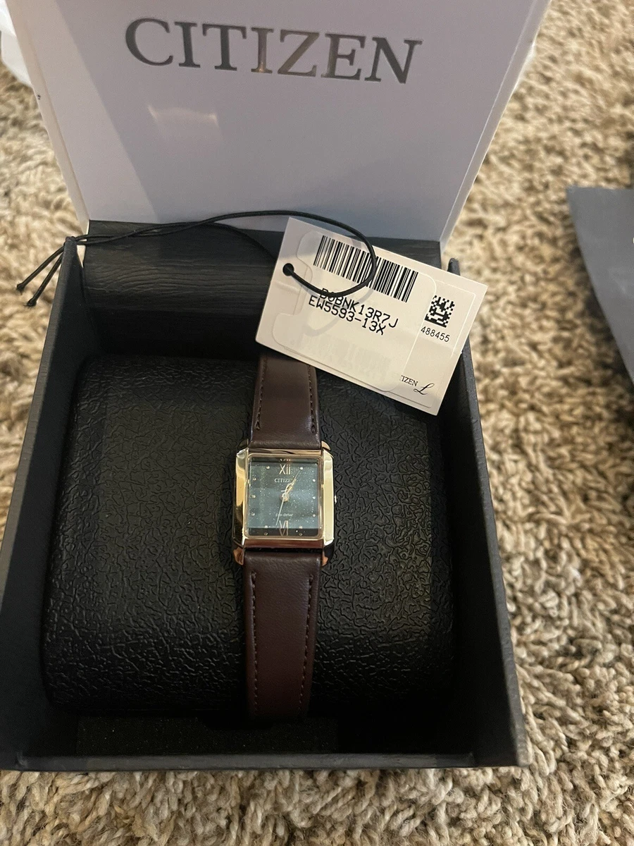 NEW Citizen Bianca Green dial Gold tone leather strap Watch eBay