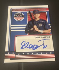 GAGE THOMPSON 2023 Panini Stars & Stripes NATIONAL TEAM DEVELOP BLUE Rookie Auto
