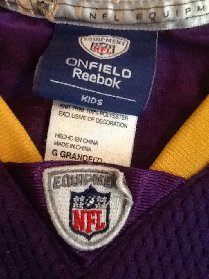 Youth Reebok NFL On Field Minnesota Vikings 81 Shiancoe Jersey L