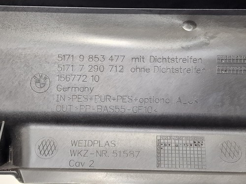 BMW 1 SERIES 118i BULKHEAD TOP SECTION FRONT ENGINE COVER 2022 51719853477 F40 - Picture 8 of 10