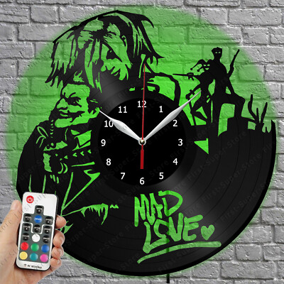 LED Clock Harley Quinn & Joker Vinyl Record Wall Clock Led Light Wall Clock 3927