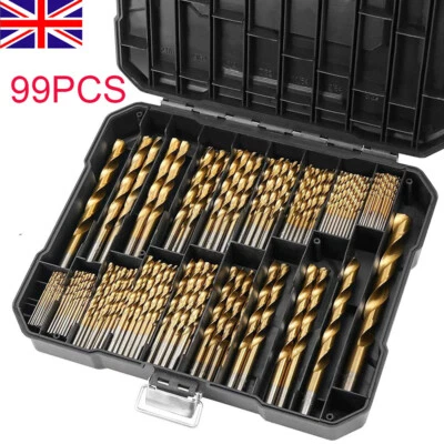 FINE-TOPGOODS 99PCS Cobalt Drill Bits Set for Stainless Steel Metal HSS-Co Cobalt Bit Titanium