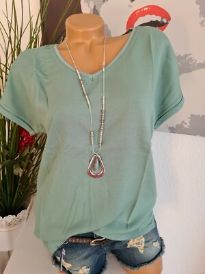 Shirt Tunika Oberteil Street One jade grün Ton Kurzarm (3 631) NEU