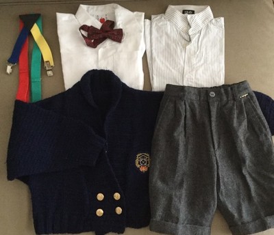 5 piece kids bundle 2 shirts, trousers, blazer, bow tie size 116 approx 4 years wedding