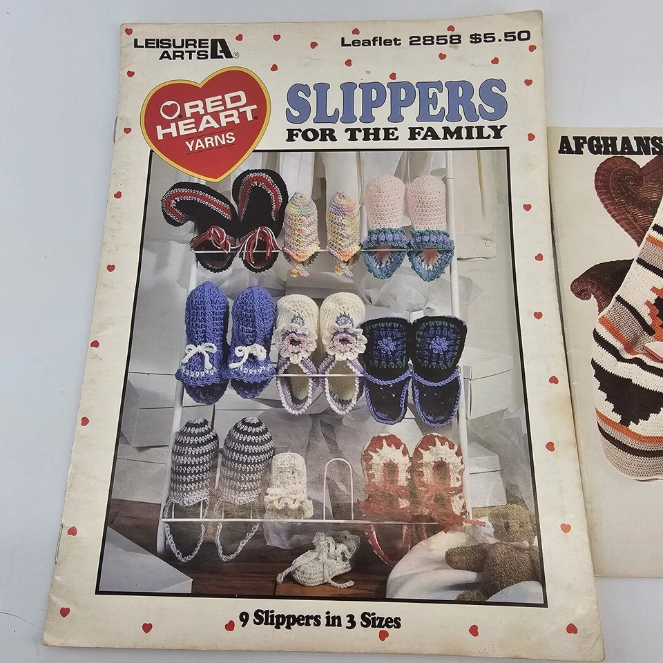 Red Heart Book of Slippers for the Family Crochet Patterns Afghans To Crochet - Image 3 of 4