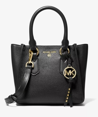 kris small pebbled leather satchel