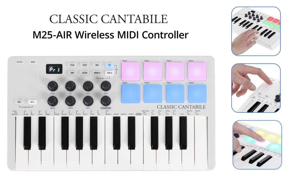 Controller Midi Bluetooth a batteria, ideale per GarageBand su iPad e iPhone - Immagine 2 di 4