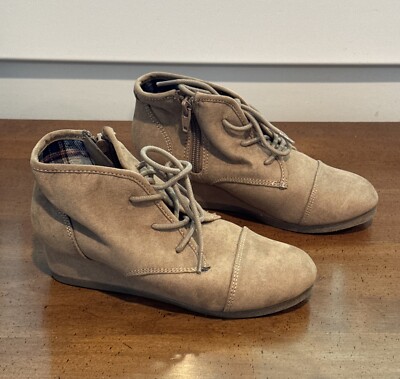 Girls Tan Micro Wedge Fashion Boots Shoe Size Mad Love Shelby