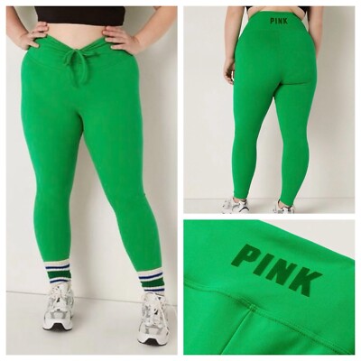 VS VICTORIAS SECRET PINK ADJUSTABLE WAIST RUCHED PANT TIGHT LEGGING SWEATS  L