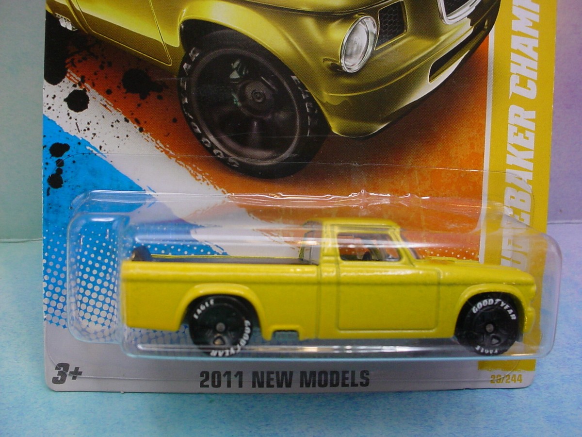 2011 Hot Wheels '63 STUDEBAKER CHAMP #29☆yellow truck; goodyear
