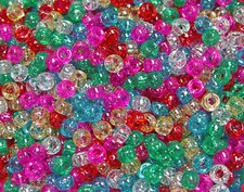 Multi Sparkle Mini Pony Beads made in USA 1,000pc for crafts school VBS jewelry