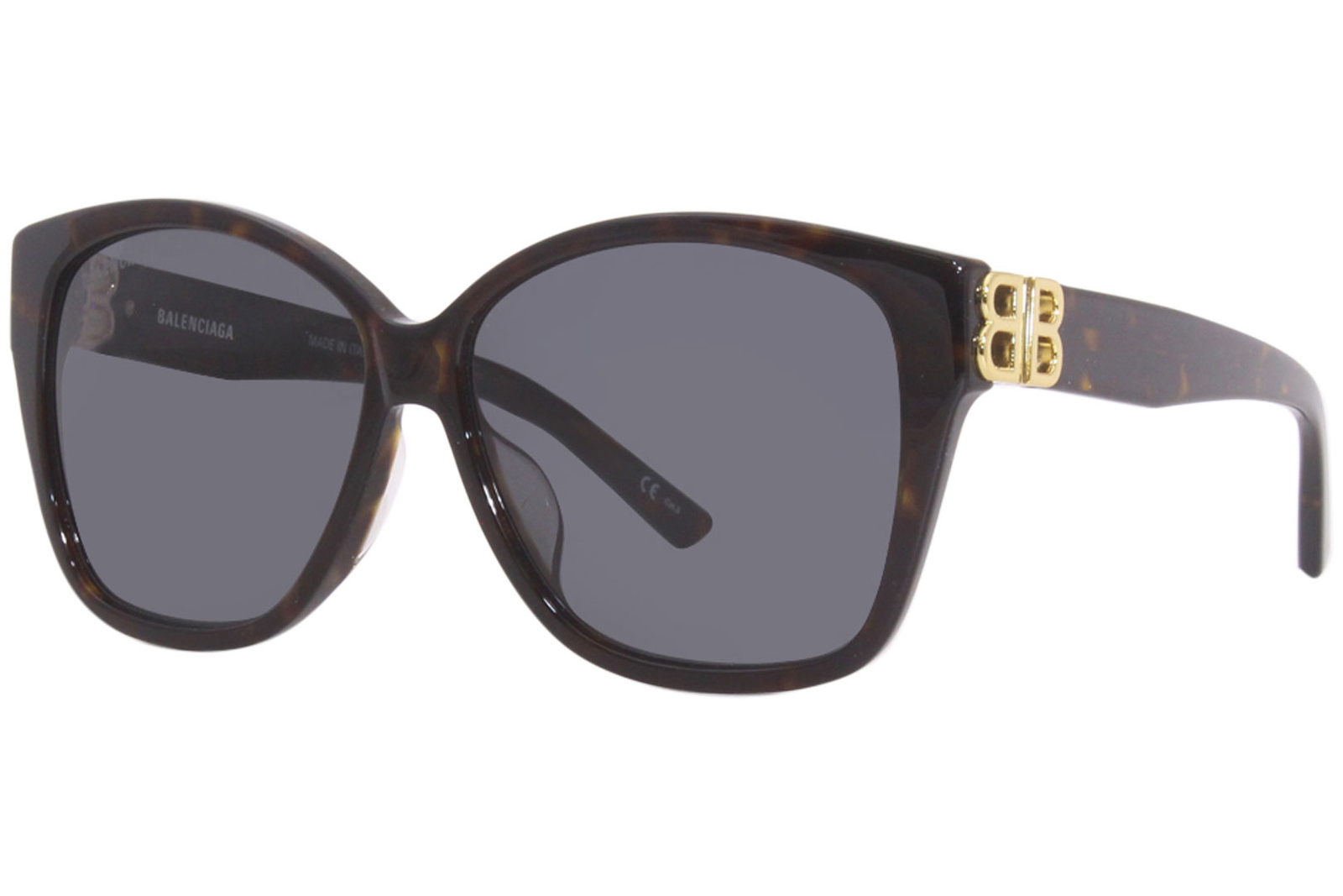 Солнцезащитные очки Balenciaga BB0135SA 002 Женские ГаванаЗолотоЗеленый квадратной формы 59 мм 47890₽