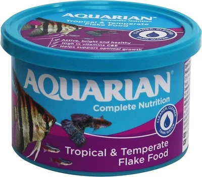 AQUARIAN STORE AQUARIAN Complete Nutrition Aquarium Tropical & Temperate Fish Food Flakes 50g