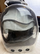 Black Bubble Backpack Cat Carrier with Mesh Ventilation, Plastic Fabric