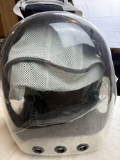 Black Bubble Backpack Cat Carrier with Mesh Ventilation, Plastic Fabric