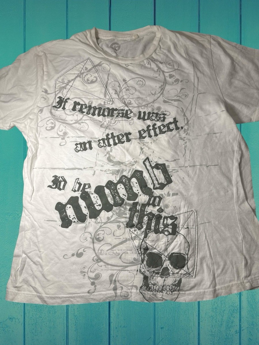VTG Y2K Men’s G By Guess Graphic T-shirt  If Remorse Was I’d Be Numb To This EUC View 5