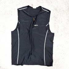 Vtg Louis Garneau Triathlon Race Men's Large Sleeveless Jersey Back Pocket Black