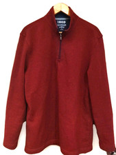 IZOD Advantage Performance Stretch 1/4 Zip Pullover Men  s Sz L Burgundy