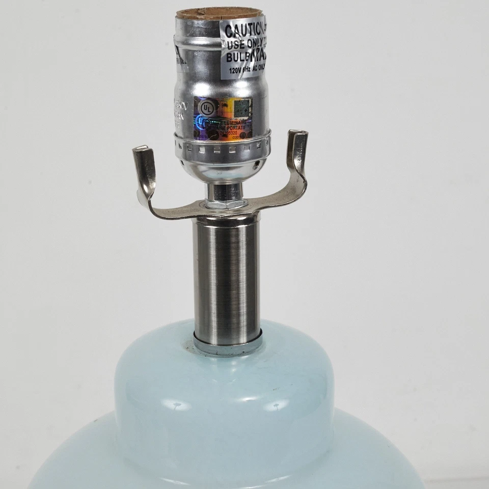 Lámpara de mesa de vidrio azul claro gris degradado vidrio soplado base acrílico lote de 2 Foto 3 de 4