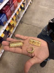 Authentic Men's Gold Plated Hip Hop Money Band Ring, Coins Theme, No Stone