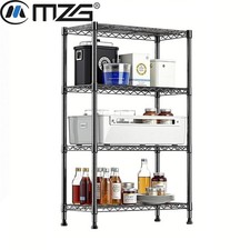 14''30''48 4-Tier Wire Shelves Storage Rack Pantry Kitchen Shelving Black Shelf