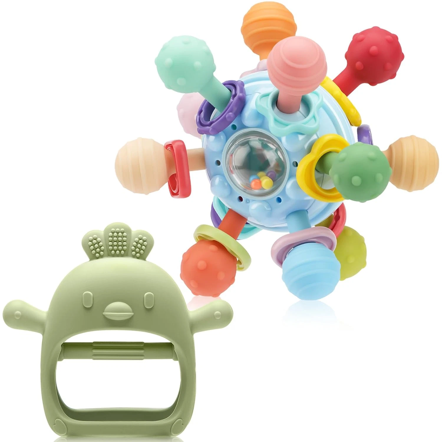 2 Pack Baby Teething Toys 0-12 Months, Silicone Montessori Sensory Teether Baby
Opens in a new windo