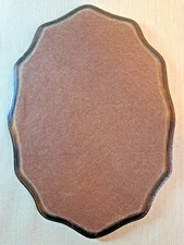 Vintage Wood Display Stand Base – Scalloped Edge 7x9" – Felted Top & Bottom