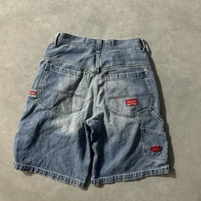 Vintage JNCO Jeans Denim Shorts 90s Y2K Baggy Skate Rave Crown Logo Mens 36