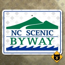 North Carolina Scenic Byway route marker 1990 highway road sign 12x9
