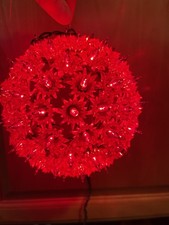 GE Lights Red Super Sphere 100 Lights Indoor Outdoor Holiday 6  Inches