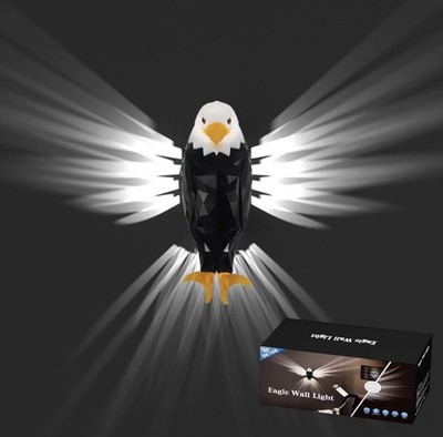 Bald Eagle Wall Light Remote Control Magnetic Wall Mounted Lamp Timer New!