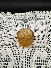Vintage 1970’s Amber Daisy & Button L. G. Wright  Open Salt