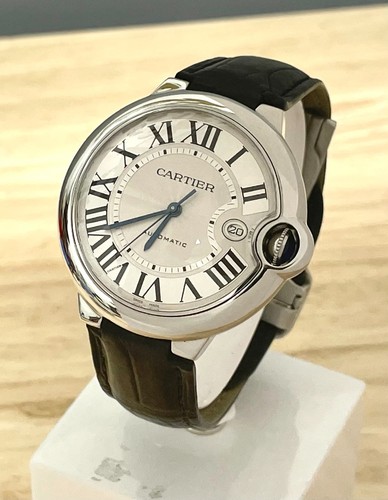 CARTIER BALLON BLEU 42MM WHITE ROMAN DIAL W69016Z4