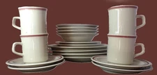 Dishes Set, Service for 4, Newcor Brand Stoneware, Model 306, "Judy"