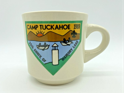 BSA Boy Scouts Coffee Mug Cup Camp Tuckahoe 1989 35th Anniversary Vintage