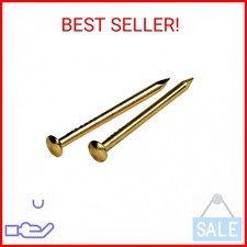 Brass Plated Escutcheon Pins, 1/2 x 18-Inch for Home Improvement Projects