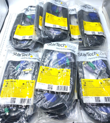 StarTech.com Lot of 10 PS/2 Cable 6'-3'' Universal PS/2 VGA KVM Cable SVPS23N1_6