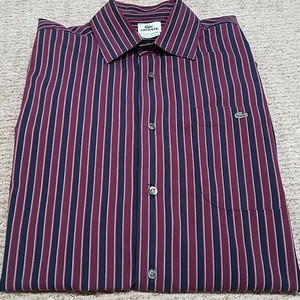 red and black striped dress shirt
