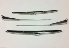 55 56 57 Chevy Polished Stainless Windshield Wiper Arms & Blades 1955 1956 1957