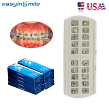 10Packs Dental Orthodontic Meteal Bracket Braces Roth MBT 3 4 5 Hooks 022 